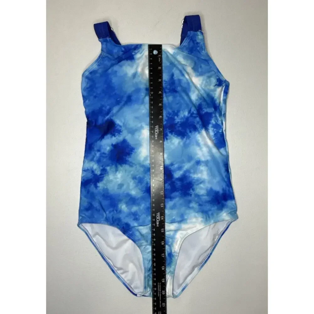 Girls blue tie-dye one-piece swimsuit Size 11/12